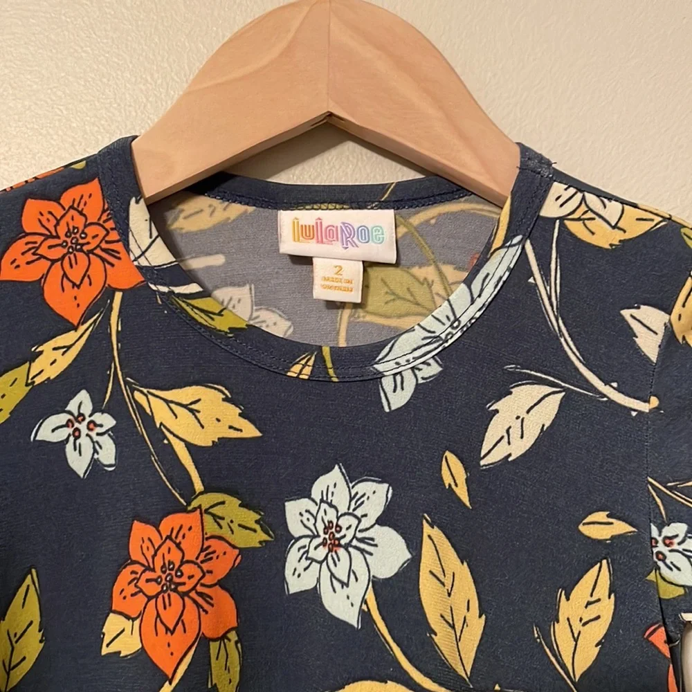 LuLaRoe Girls Floral Swing Dress Size 2